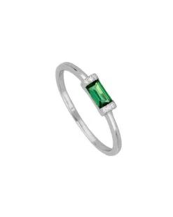 ANILLO GREEN GLOW IN SILVER VES-AN1033RH