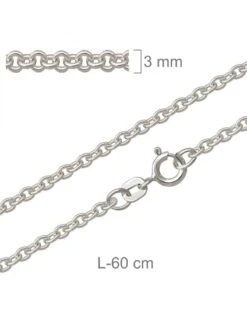 CADENA PLATA FORZADA 60 CENTÍMETROS