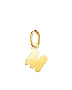Colgante De Oro De 18k Letra M