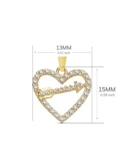 Colgante De Oro De Corazon 18 Kilates PM-16910 -FALOMIR Tienda de ventas colgante de oro de corazon 18 kilates 7