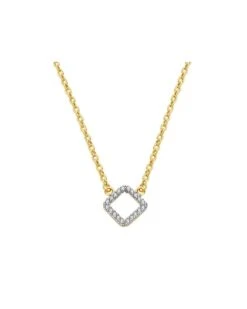 Collar De Oro Blanco Y Amarillo De 18k PM-16757