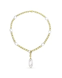 Collar De Oro Blanco Y Amarillo De 18k PM-13000092