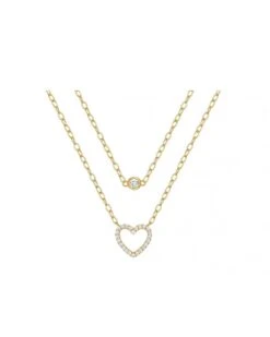 COLLAR DOBLE CORAZÓN PLATA