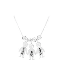 Collar Personalizado En Plata Tres Niñas