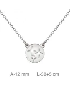 COLLAR PLATA CÍRCULO ESTRELLAS MK-144-GAR-P151B