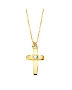 Cruz De Oro De 18k Y Diamantes PM-P30125