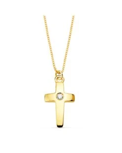 Cruz De Oro De 18k Y Diamantes PM-P30127