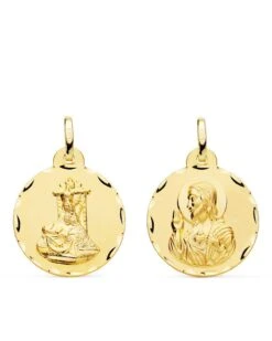 Escapulario Virgen De Las Angustias Y Corazón De Jesús Oro 18k PM-P3064-320