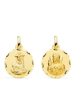 Escapulario Virgen De Las Angustias Y Corazón De Jesús Oro 18k PM-P3064-318