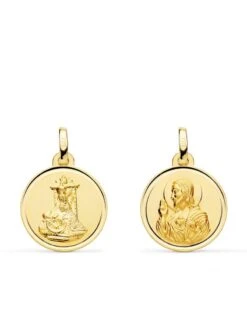 Escapulario Virgen De Las Angustias Y Corazón De Jesús Oro 18k PM-P3064-116