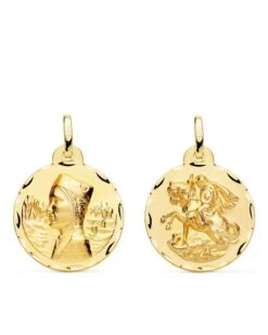 Escapulario Virgen De Montserrat Y San Jorge Oro 18k PM-P3003-320