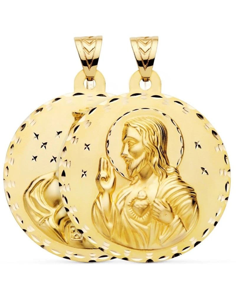 FALOMIR Tienda de ventas -FALOMIR Tienda de ventas escapulario virgen del carmen y corazon de jesus oro 18k 11 1