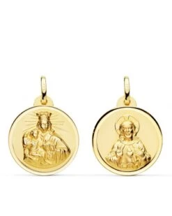 Escapulario Virgen Del Carmen Y Corazón De Jesús Oro 18k PM-P5006-124