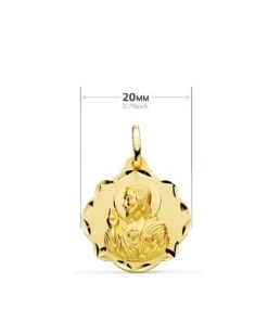 Escapulario Virgen Del Carmen Y Corazón De Jesús Oro 18k PM-P5003-620 -FALOMIR Tienda de ventas escapulario virgen del carmen y corazon de jesus oro 18k 24