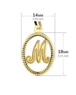 Inicial Letra M Oro 18k PM-16620-M -FALOMIR Tienda de ventas inicial letra m oro 18k 2