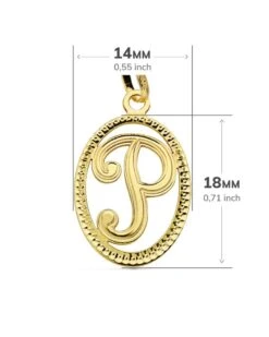 Inicial Letra P Oro 18k PM-16620-P -FALOMIR Tienda de ventas inicial letra p oro 18k 2