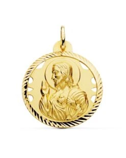 Medalla Corazón De Jesús Oro 18k PM-P5001-430