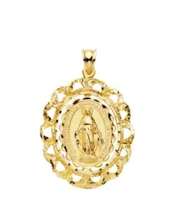 Medalla De Oro De 18k Virgen De La Milagrosa PM-P6285-330