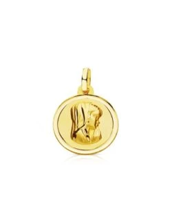 Medalla De Oro De 18k Virgen Niña PM-P9190-116