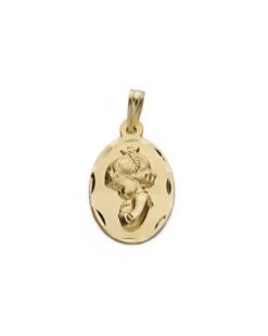 Medalla De Oro De 18k Virgen Niña PM-P9178-320