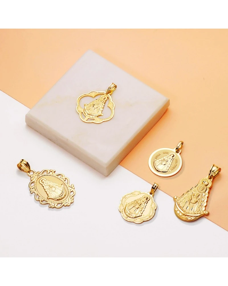 Medalla Virgen Del Rocio Oro 18k PM-P3044-322 4 Medalla Virgen Del Rocio Oro 18k PM-P3044-322 - Imagen 2