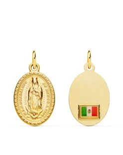 Medalla Virgen Guadalupe Oval De Oro De 18k PM-P6069-18