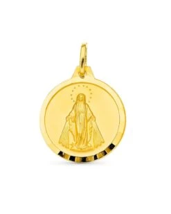 Medalla Virgen Milaosa De Oro De 18k PM-26000816