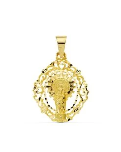 Medalla Virgen Pilar De Oro De 18k PM-P3052-335