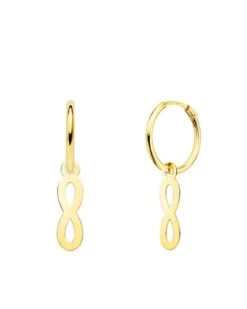 Pendientes Aros De Oro 18k Infinito PM-18403-IN