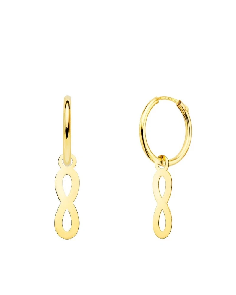 Pendientes Aros De Oro 18k Infinito PM-18403-IN 3 Pendientes Aros De Oro 18k Infinito PM-18403-IN
