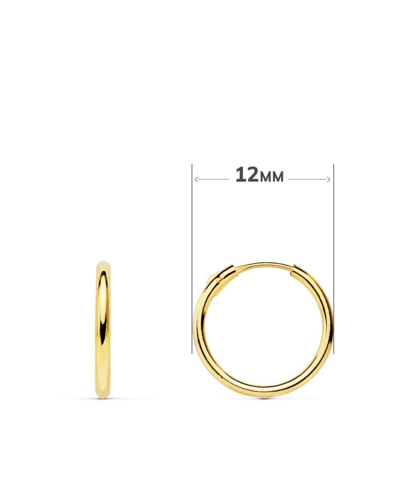 Pendientes Aros De Oro 18k Infinito PM-18403-IN 5 Pendientes Aros De Oro 18k Infinito PM-18403-IN - Imagen 3