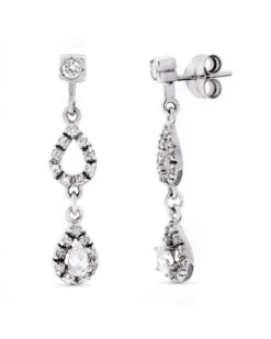 Pendientes De Oro Blanco De 18 Kilates PM-15265