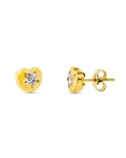 Pendientes De Oro 18k Corazón PM-15094
