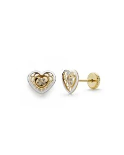 Pendientes De Oro 18k Corazón PM-18563