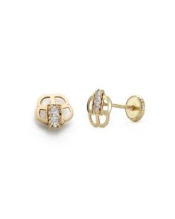 Pendientes De Oro 18k Flor PM-15961