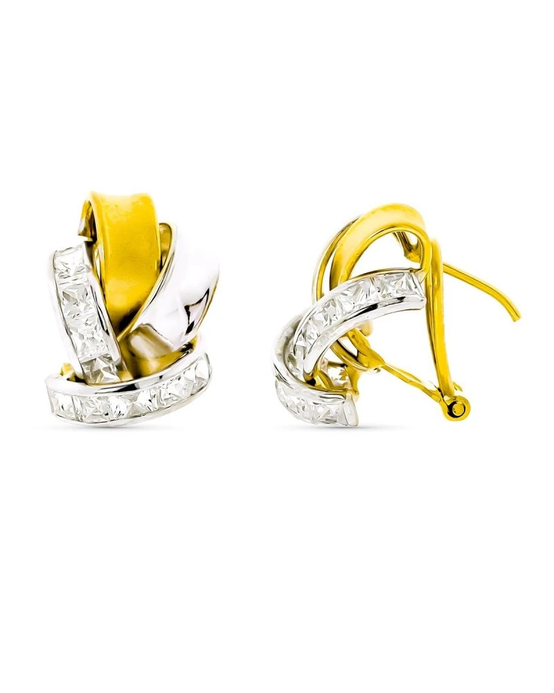 Pendientes De Oro Bicolor De 18 Kilates PM-15264 3 Pendientes De Oro Bicolor De 18 Kilates PM-15264