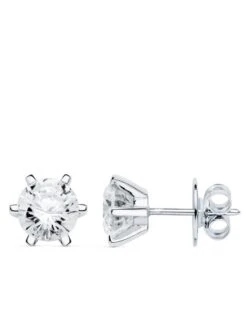 Pendientes De Oro Blanco De 18 Kilates PM-19428-1OB