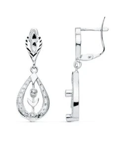 Pendientes De Oro Blanco De 18 Kilates PM-11947