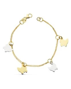 PULSERA DE ORO 18K MARIPOSAS PM-25000017