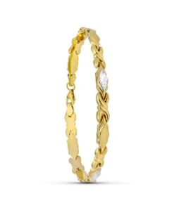 Pulsera De Oro Blanco Y Amarillo De 18 Kilates PM-12000532