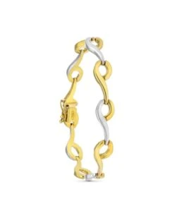 Pulsera De Oro Blanco Y Amarillo De 18 Kilates PM-13000141