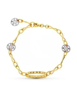 Pulsera De Oro Blanco Y Amarillo De 18 Kilates PM-17000043