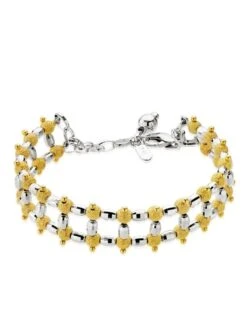 Pulsera De Oro Blanco Y Amarillo De 18 Kilates PM-19000060