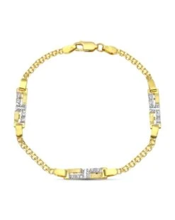 Pulsera De Oro Blanco Y Amarillo De 18 Kilates PM-20099-4