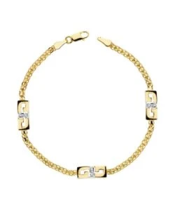 Pulsera De Oro Blanco Y Amarillo De 18 Kilates PM-20331-4