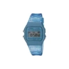 RELOJ CASIO VINTAGE AZUL TRANSPARENTE F-91WS-2EF