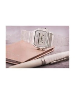 RELOJ CASIO VINTAGE BLANCO TRANSPARENTE F-91WS-7EF 8 RELOJ CASIO VINTAGE BLANCO TRANSPARENTE F-91WS-7EF -FALOMIR Tienda de ventas reloj casio vintage blanco transparente 2