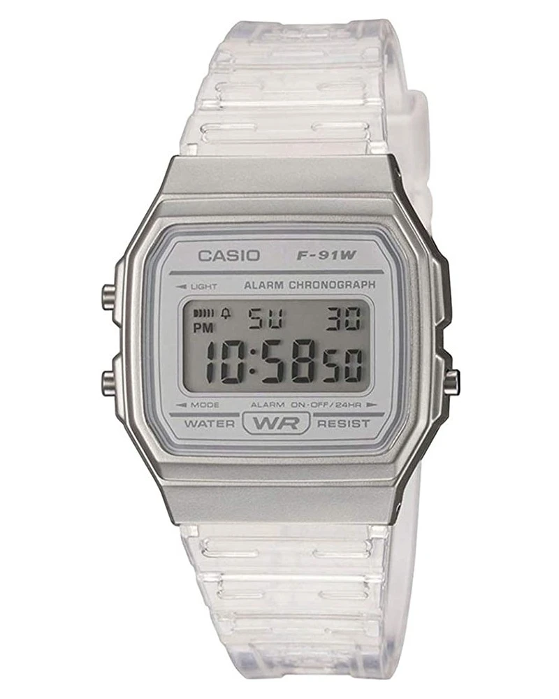 RELOJ CASIO VINTAGE BLANCO TRANSPARENTE F-91WS-7EF 3 RELOJ CASIO VINTAGE BLANCO TRANSPARENTE F-91WS-7EF