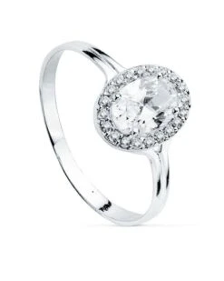 Sortija De Oro Blanco De 18k PM-20733-2-OB