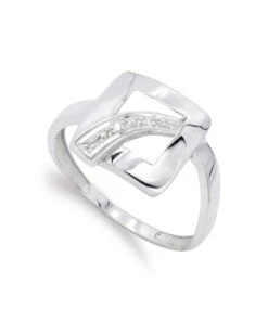 Sortija De Oro Blanco De 18k Y DiamantesPM-20506-2